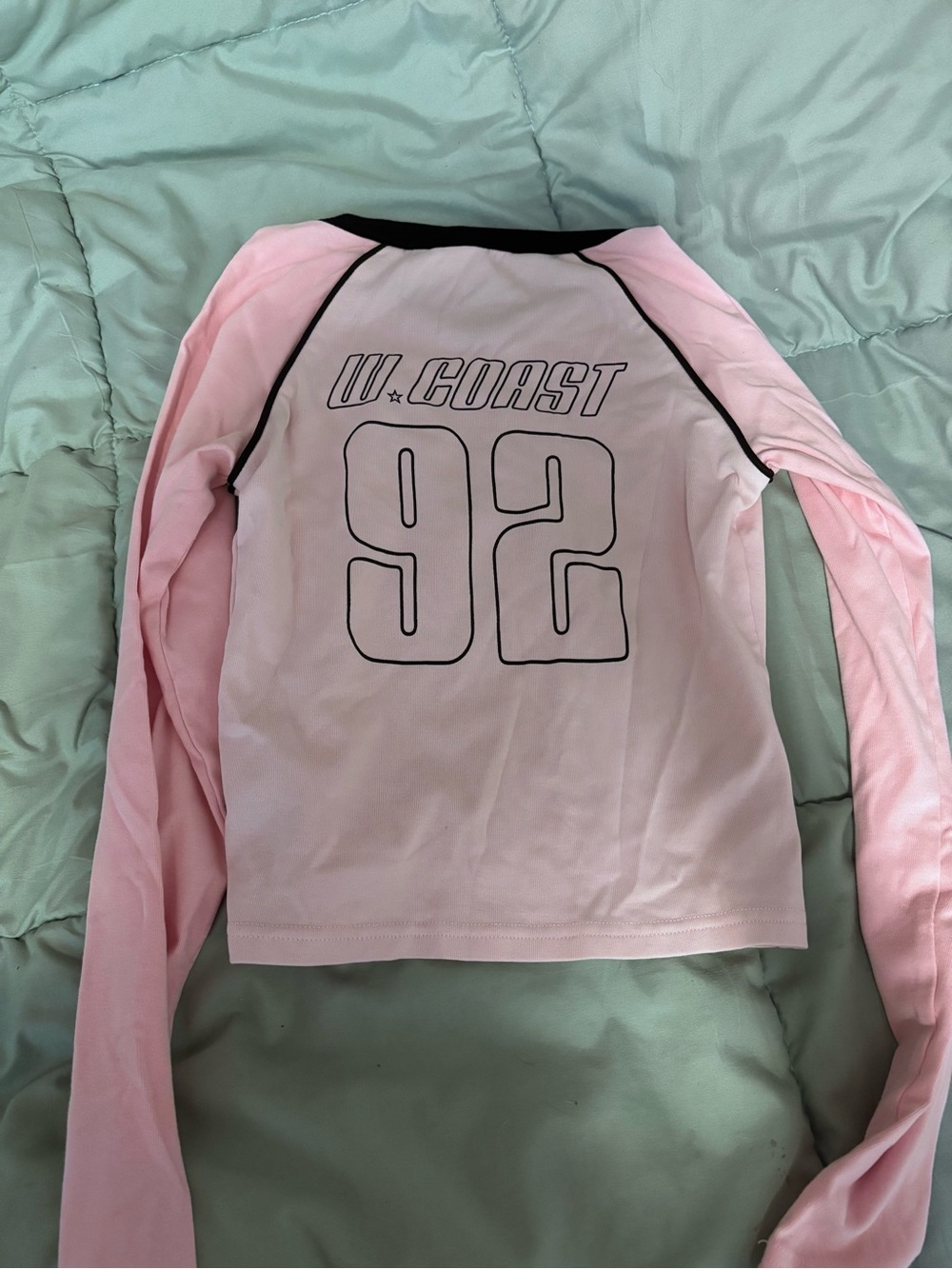 Edikted Light Pink Tee with Black Trim